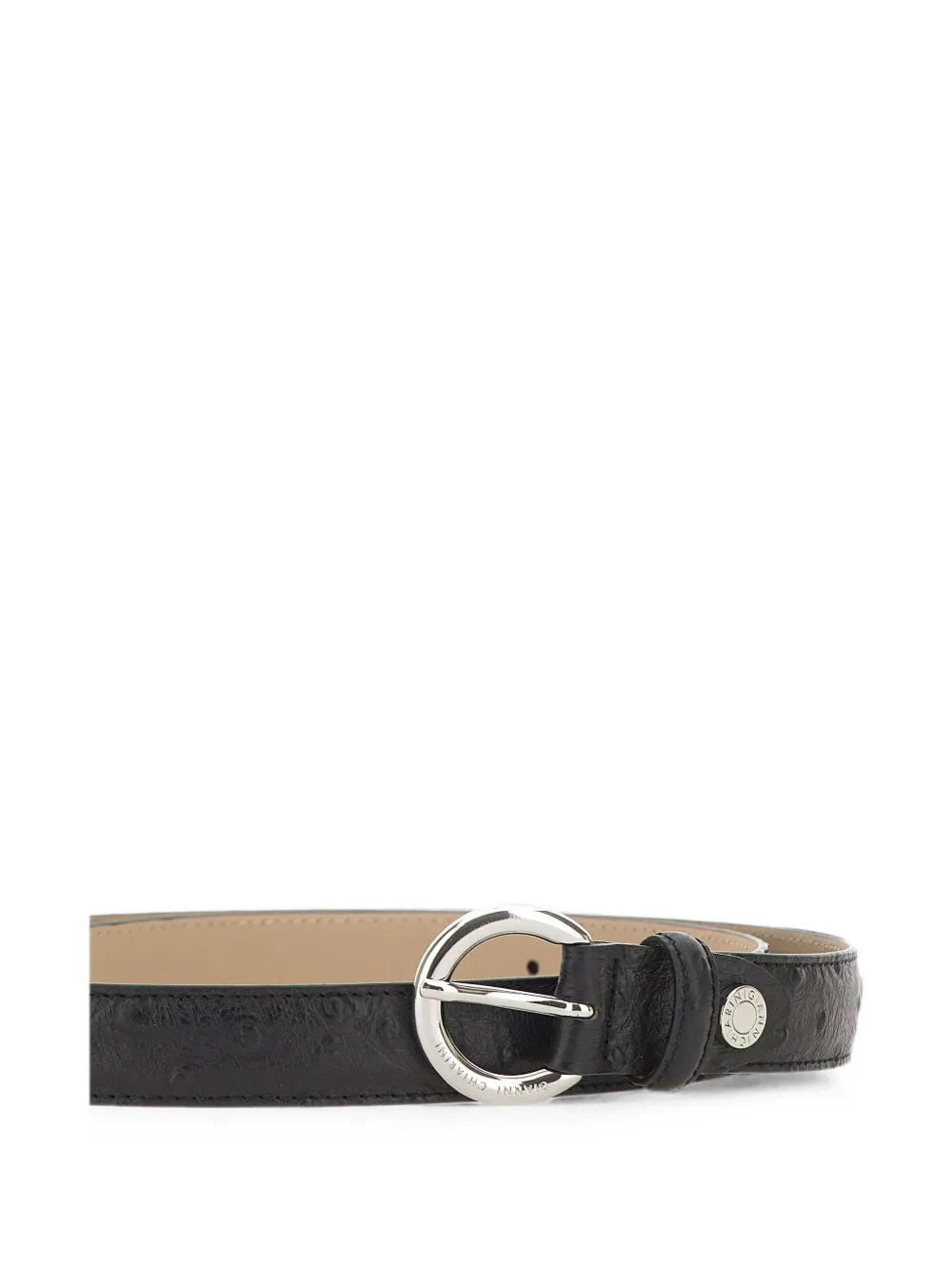 GIANNI CHIARINI Gewatteerde riem met struisvogel-effect Zwart