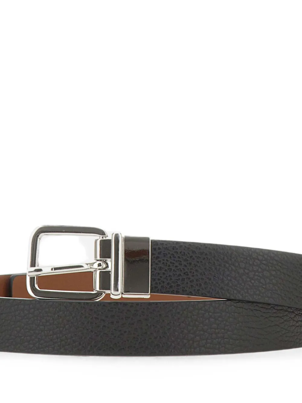 GIANNI CHIARINI Omkeerbare riem van bewerkt leer Zwart