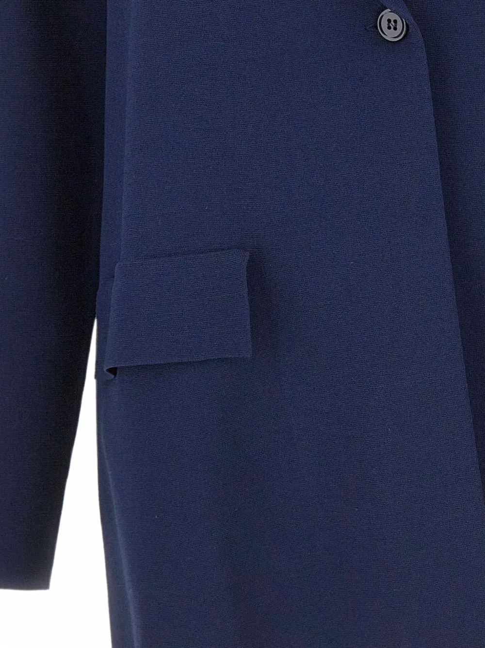Kangra Mantel met enkele rij knopen en stiksel Blauw