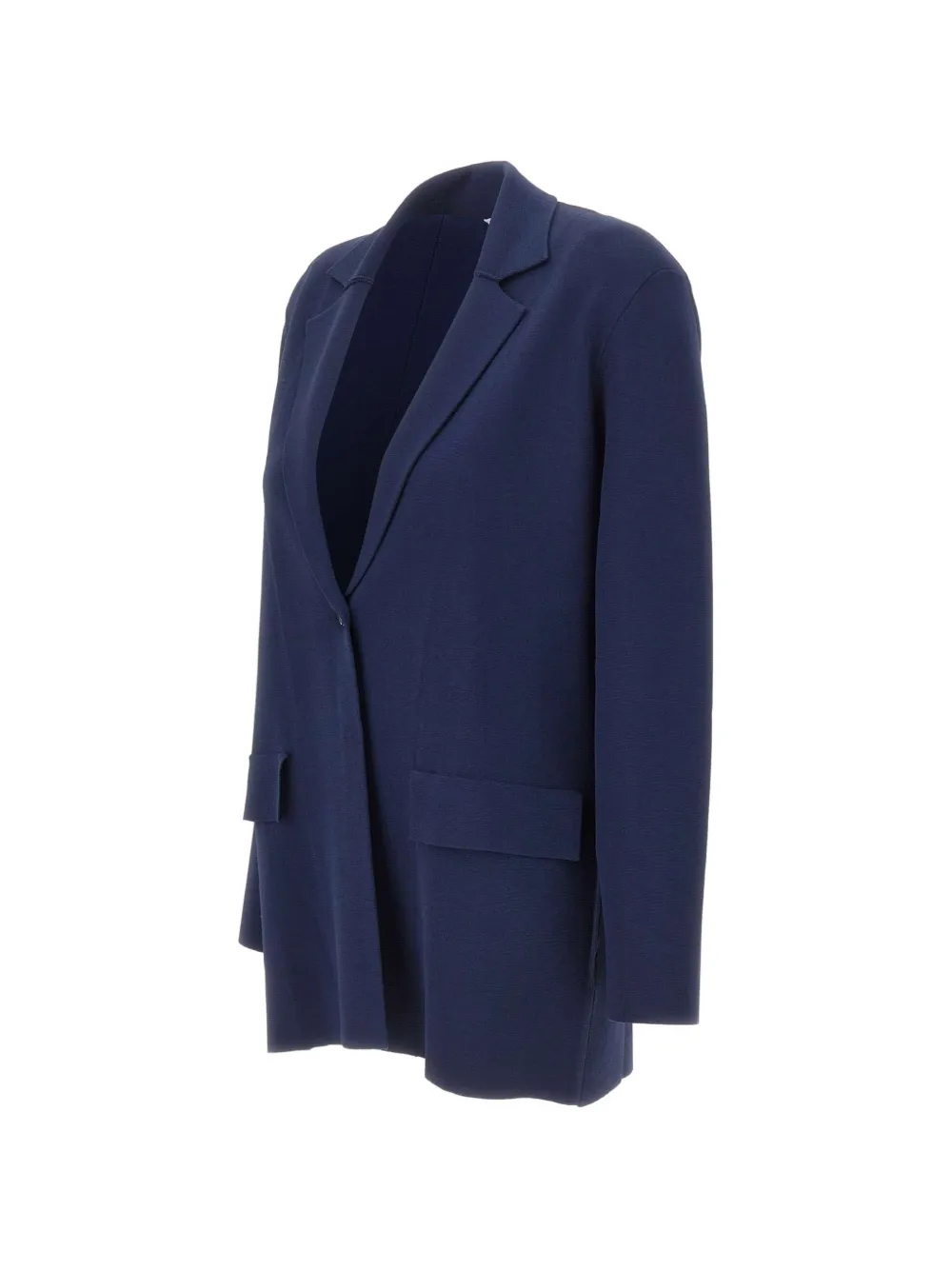 Kangra Mantel met enkele rij knopen en stiksel Blauw