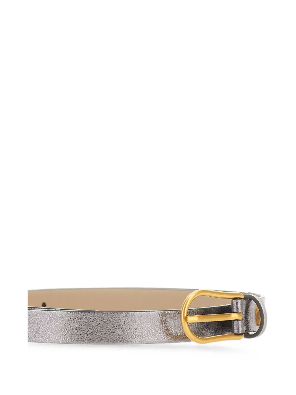 GIANNI CHIARINI Leren riem met logogesp Zilver