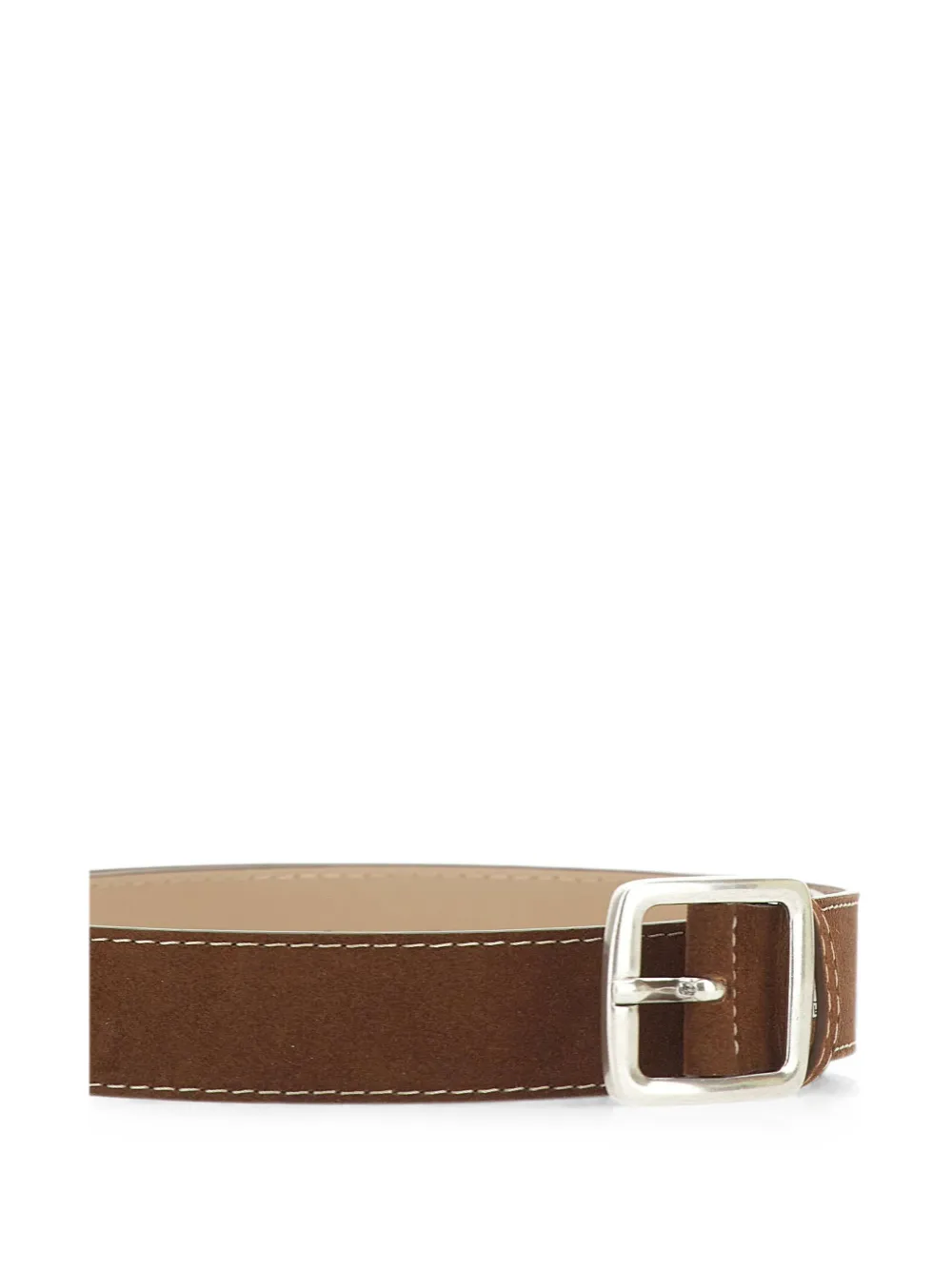 GIANNI CHIARINI Suède riem met contrasterend stiksel Bruin