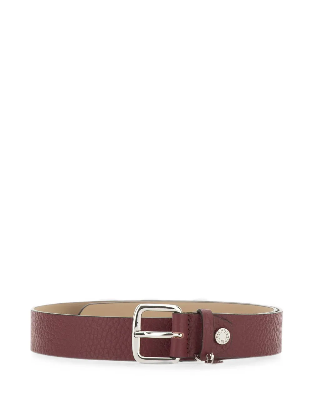 GIANNI CHIARINI logo-engraved leather belt - Rosso