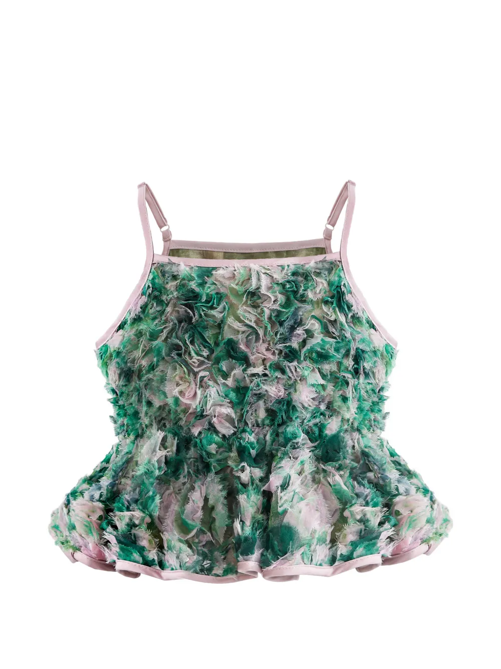 Tulleen Zinnia top en mini-rok met textuur Groen