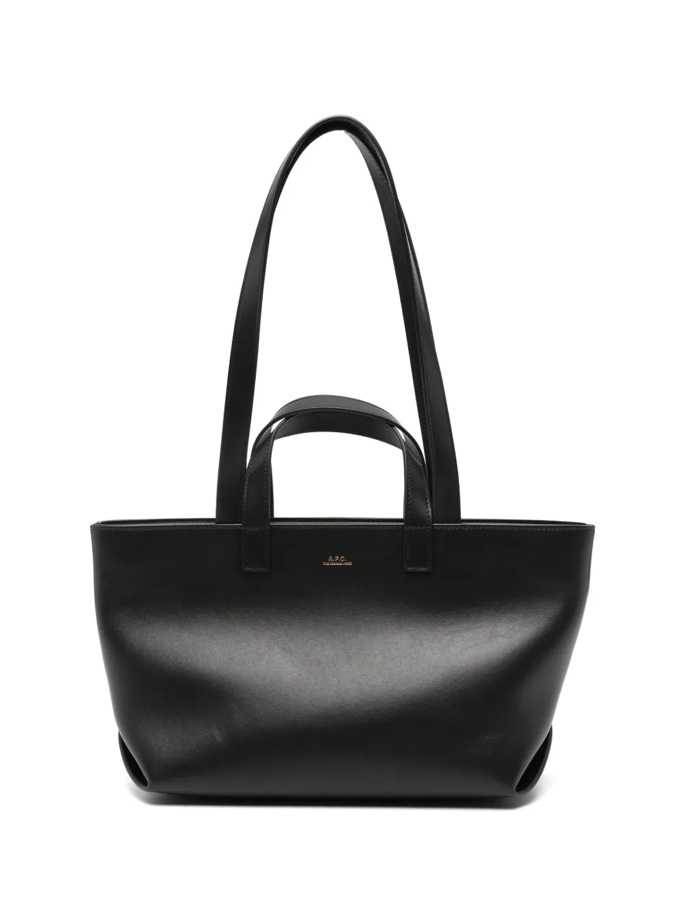 A.P.C. logo-print leather tote bag - Nero