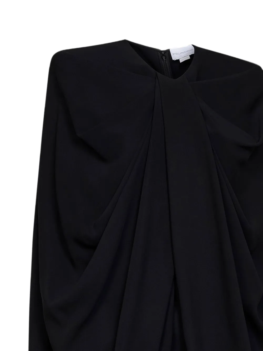 Stella McCartney Geplooide mini-jurk met cape-stijl Zwart