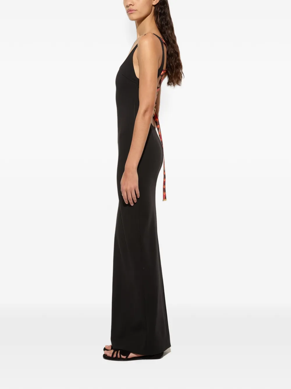 PUCCI maxi-jurk met open achterkant en bandje met print Zwart