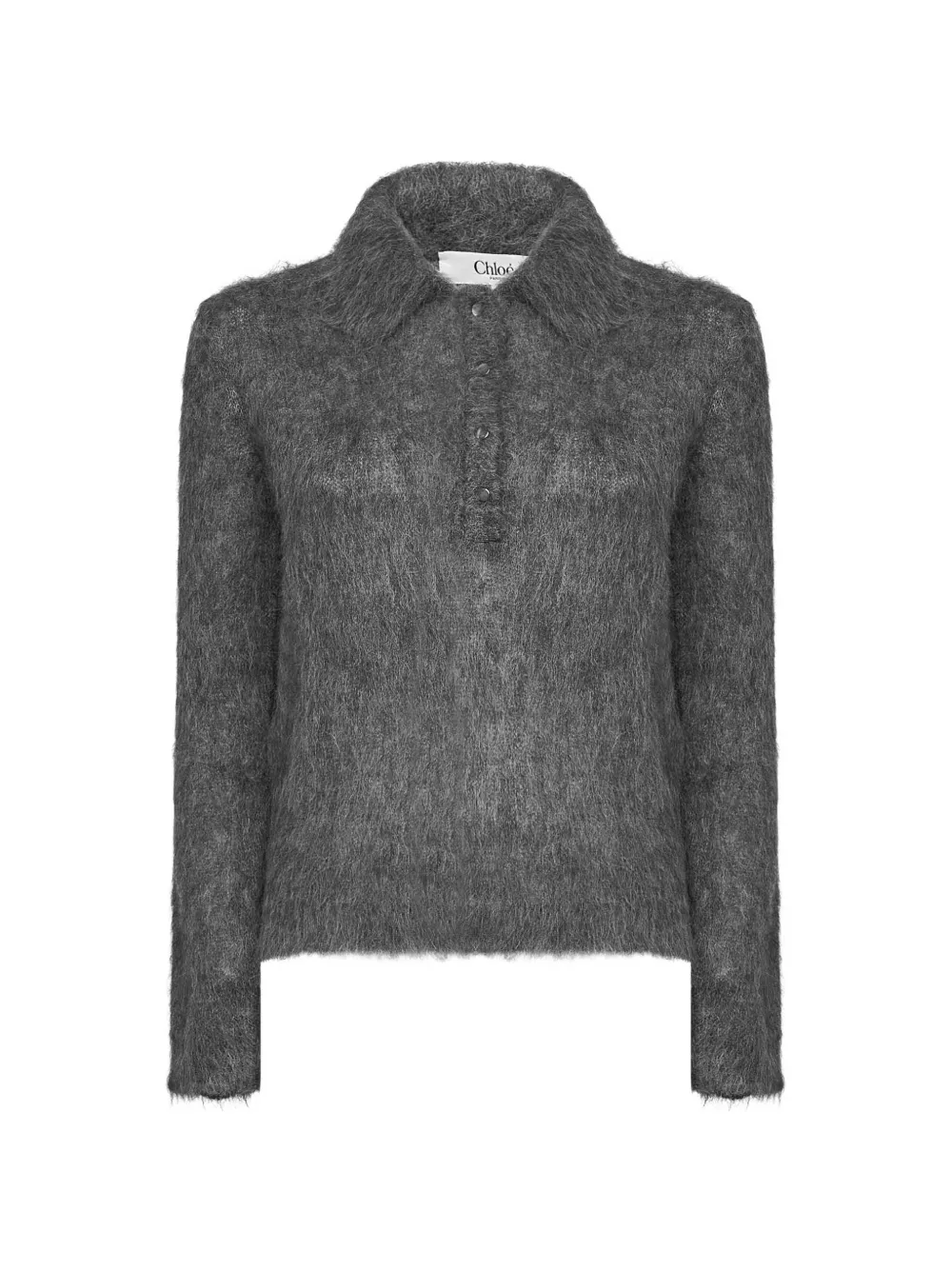 Chloé brushed-knit polo - Grau