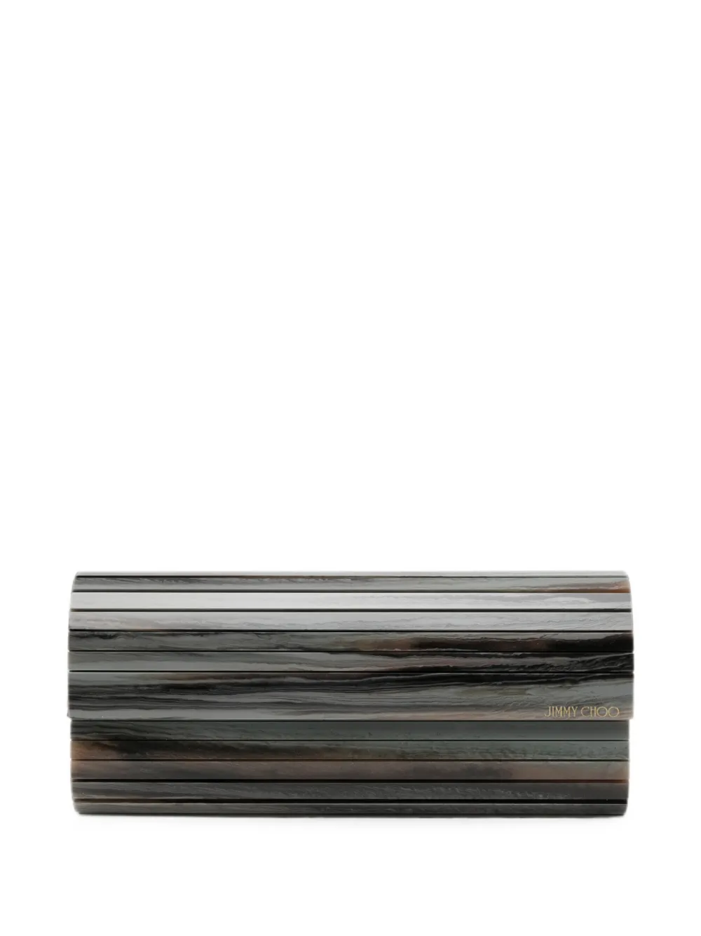 Jimmy Choo marble-effect logo-print shoulder bag - Grey