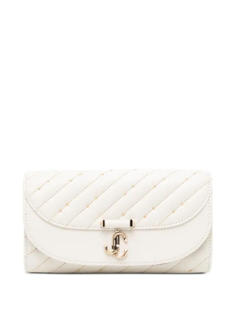 Jimmy Choo JC logo studded leather wallet on chain