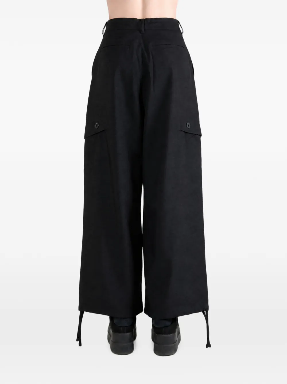 Y-3 Broek verfraaid met knopen en trekkoord bij de zoom Zwart