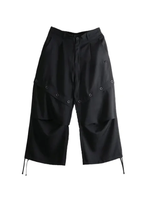 Y-3 button-embellished drawstring-hem trousers