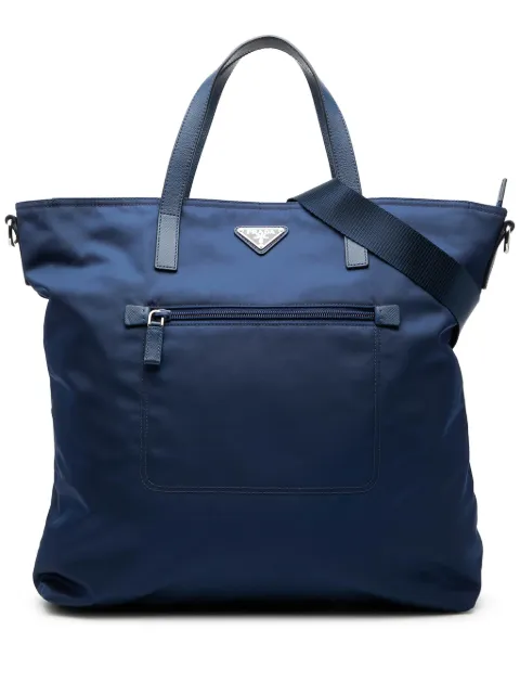 Prada Pre-Owned 2013-2026 Saffiano Trimmed Tessuto satchel