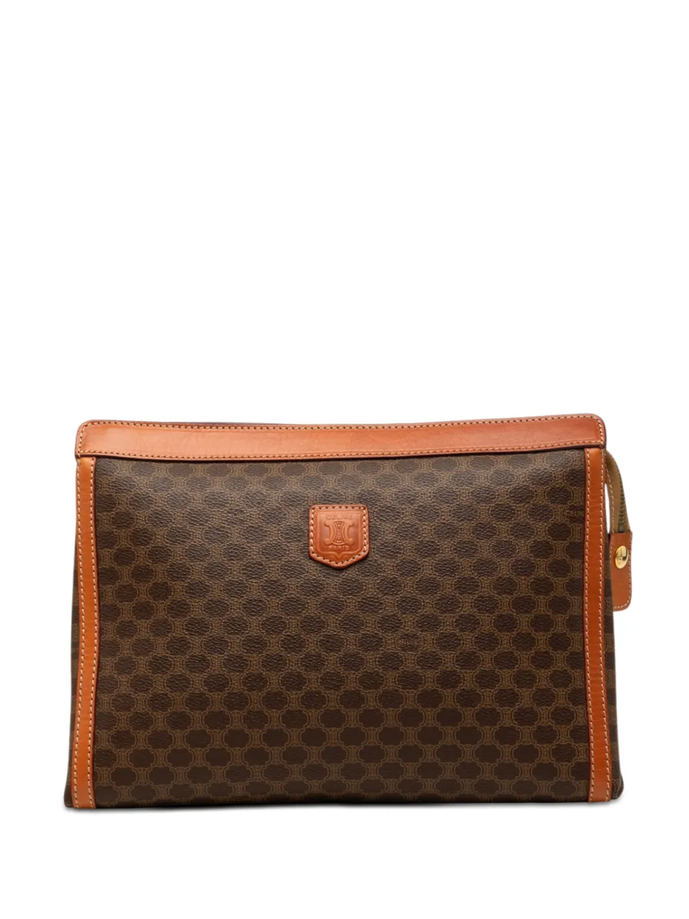 Celine Pre-Owned Clutch Macadam in tela cerata XX secolo - Marrone