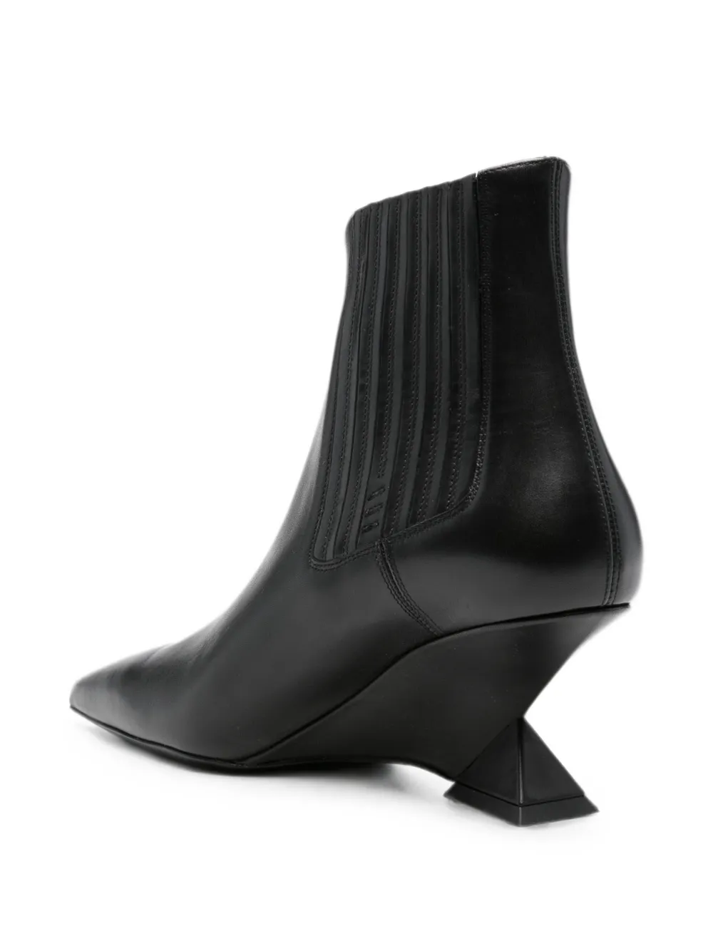 The Attico Cheope sculptural-wedge ankle boots Zwart
