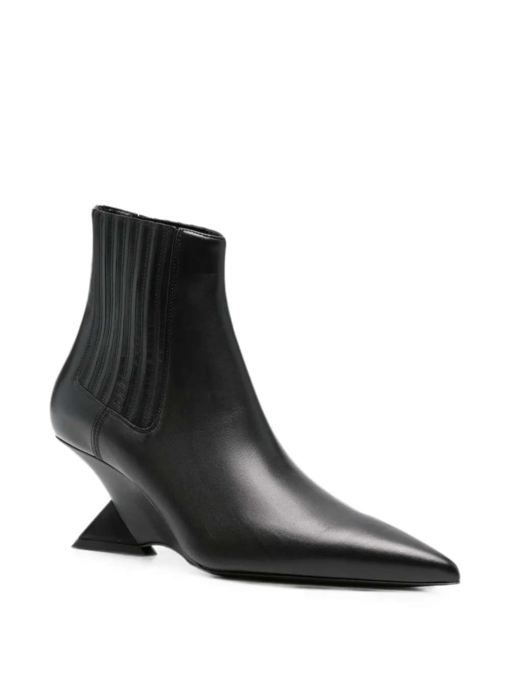 The Attico Cheope sculptural-wedge ankle boots Zwart