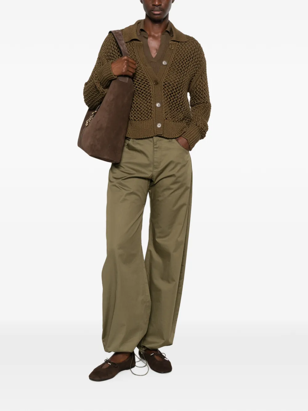 Max Mara Opengebreid vest Groen
