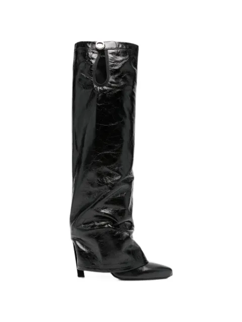 The Attico Leon crackled-leather boots