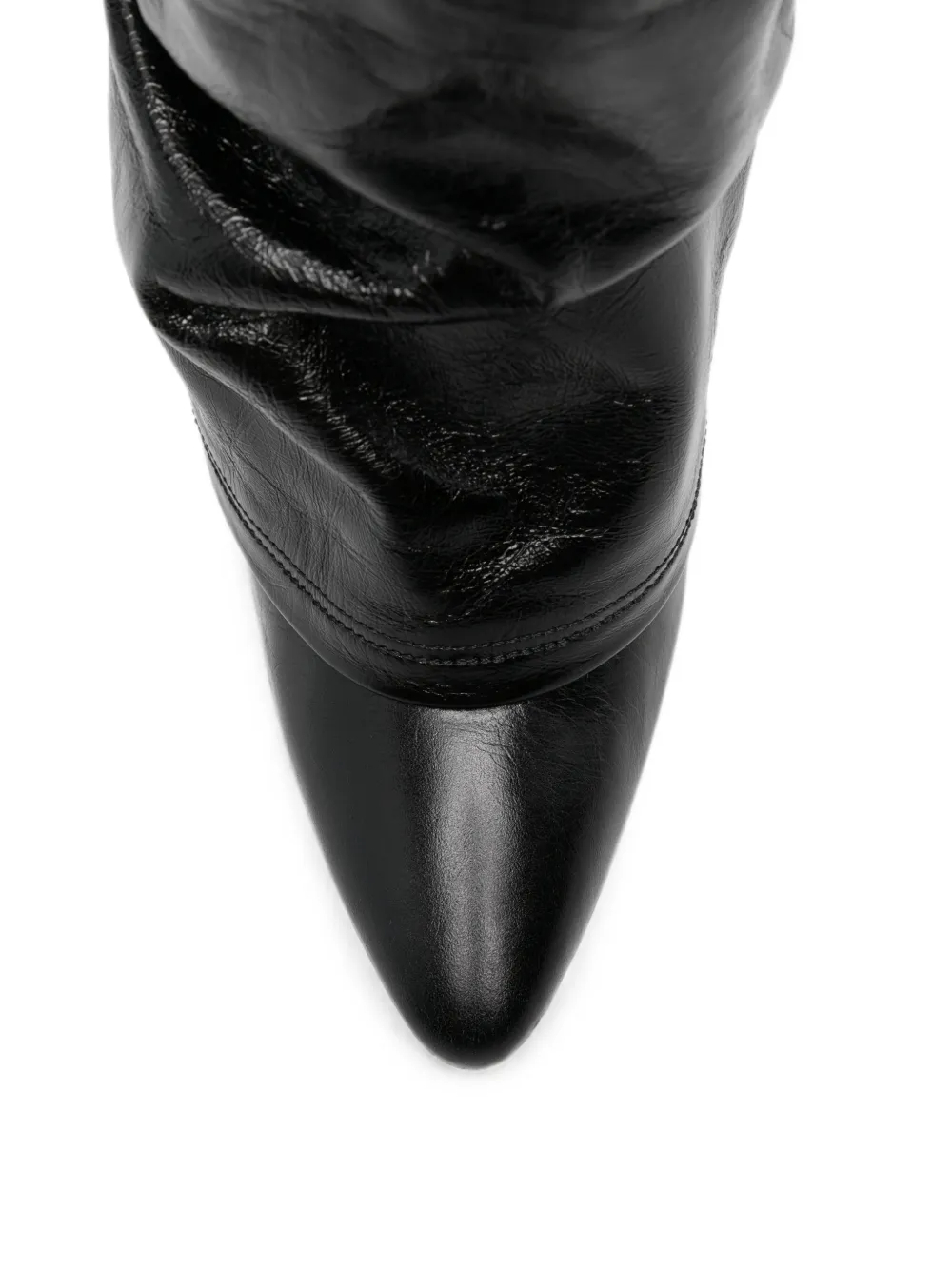 The Attico Leon crackled-leather boots Zwart