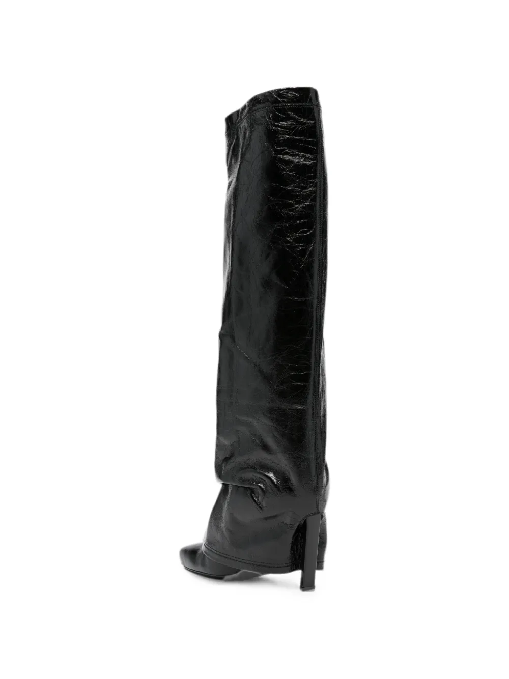 The Attico Leon crackled-leather boots Zwart