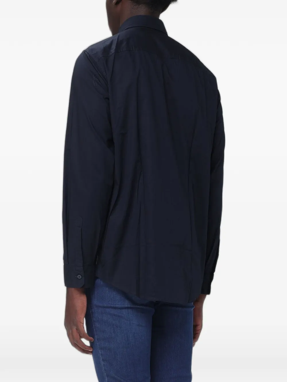 Armani Exchange Overhemd met geborduurd logo Blauw