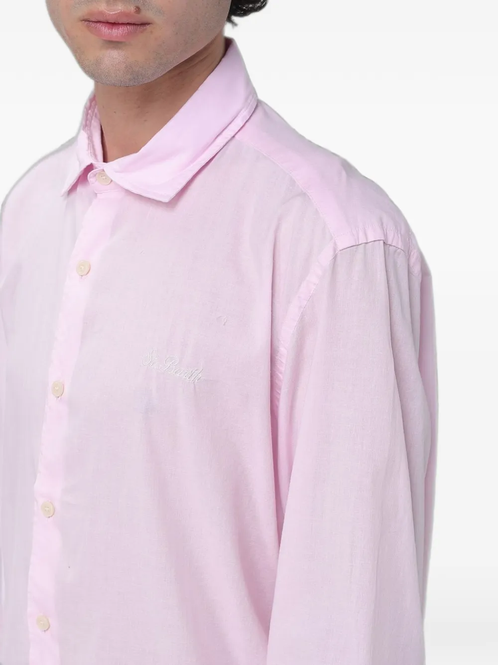 MC2 Saint Barth Chemise overhemd met geborduurd logo Roze