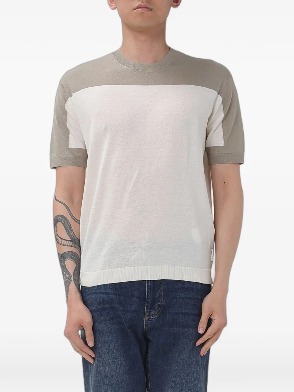 Emporio Armani two-tone short-sleeve T-shirt - Toni neutri