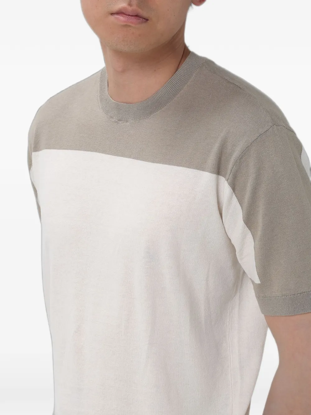 Emporio Armani Tweekleurig T-shirt Beige