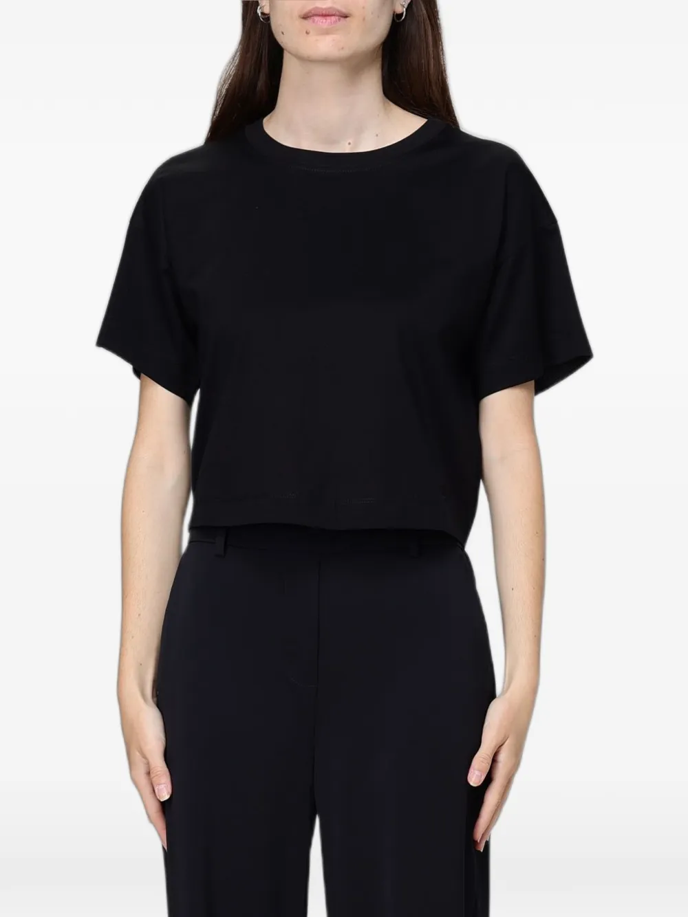 Max Mara logo-embroidered T-shirt - Nero