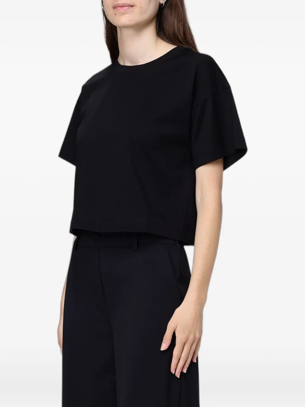 Max Mara T-shirt met geborduurd logo Zwart