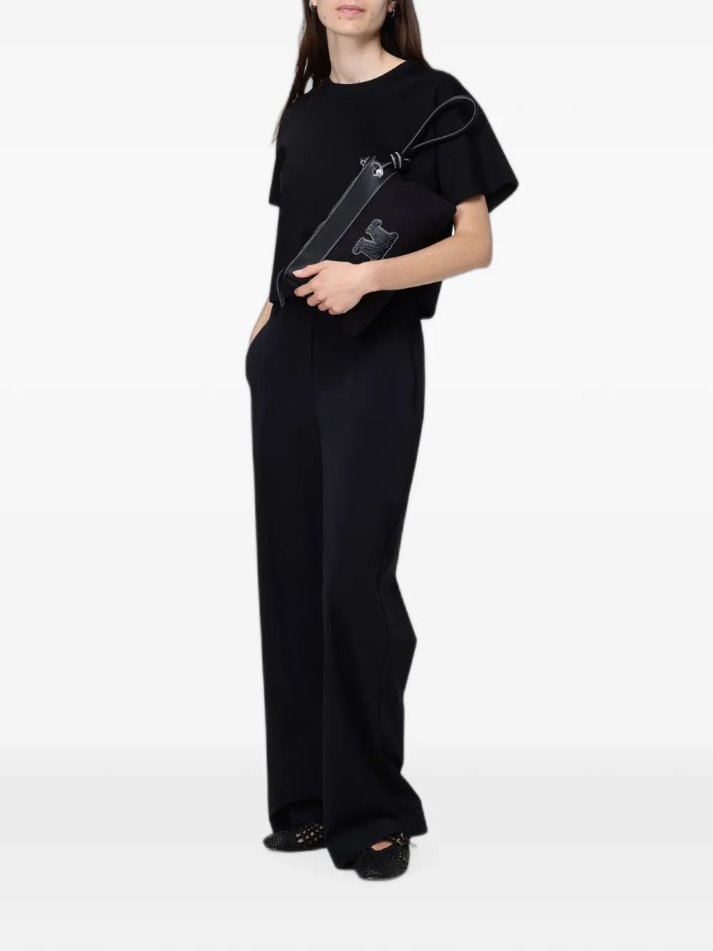 Max Mara T-shirt met geborduurd logo Zwart