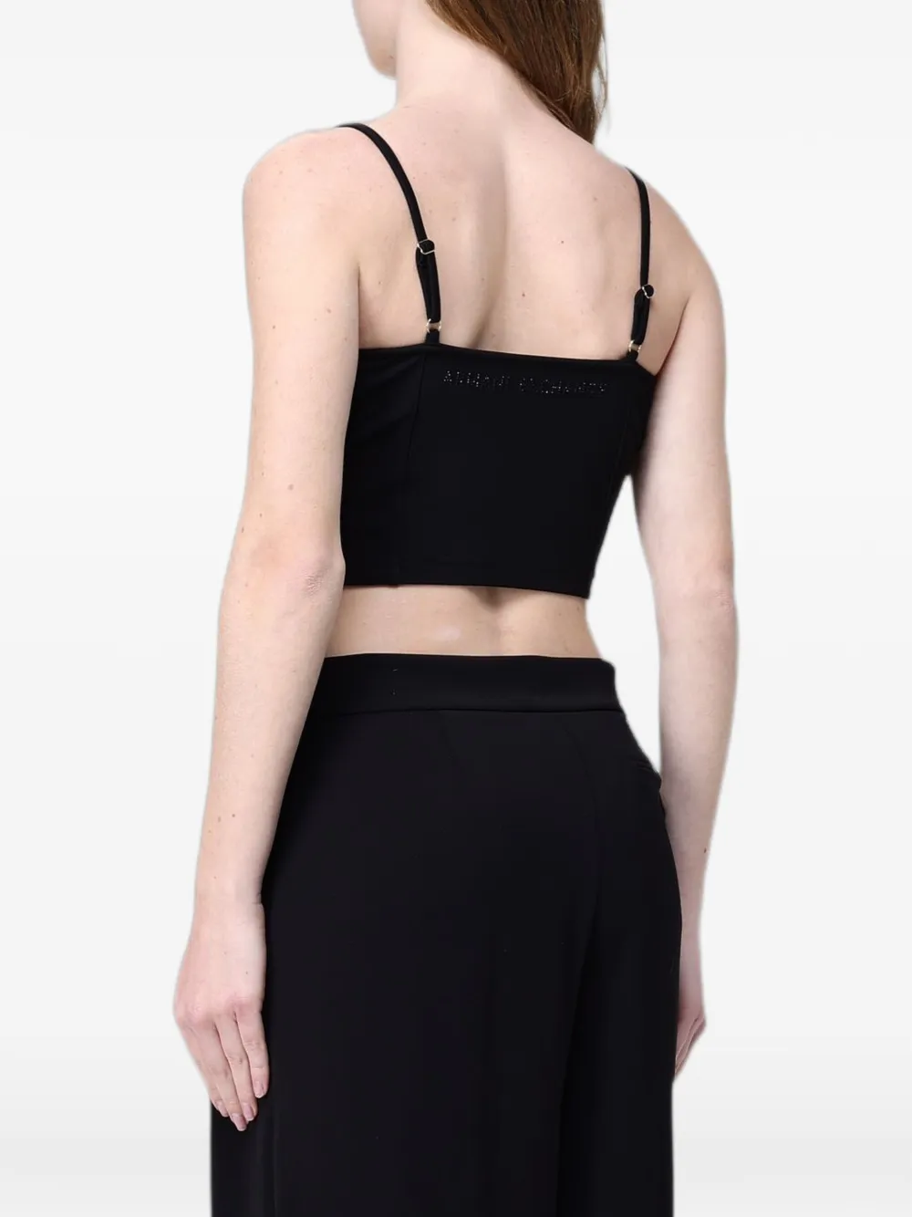 Emporio Armani Ottoman cropped top met rits Zwart