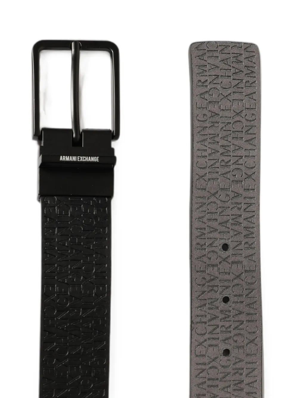 Emporio Armani Omkeerbare riem met logo-reliëf Zwart