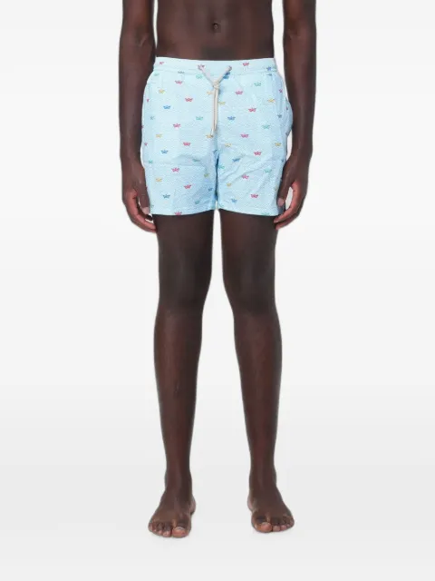 MC2 Saint Barth paper-boat print swim shorts