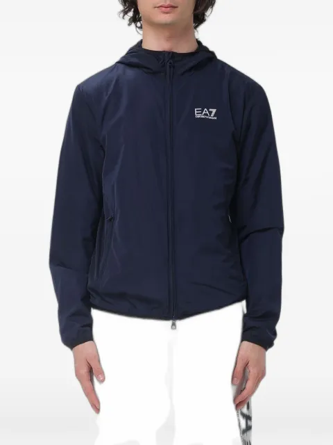 Ea7 Emporio Armani logo-print hooded jacket
