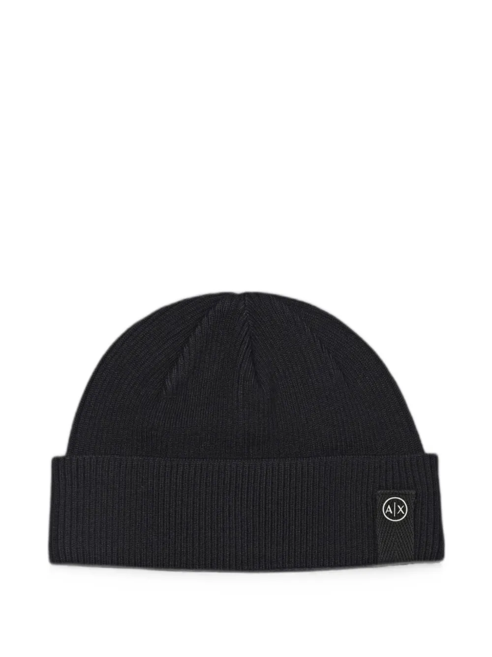 Emporio Armani logo-patch ribbed beanie hat - Nero