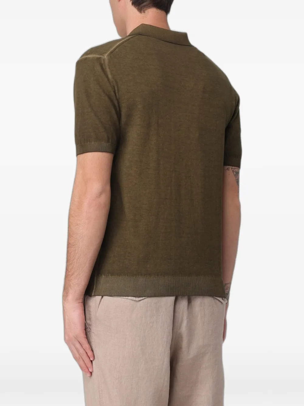 Blauer Esmond fijngebreid poloshirt Groen