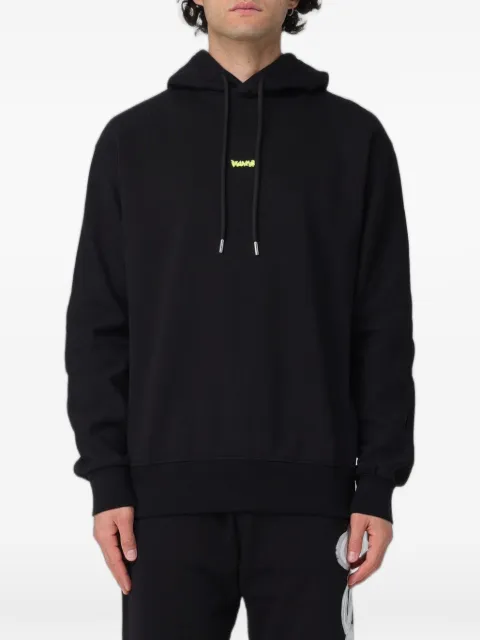 DISCLAIMER logo-print drop-shoulder hoodie