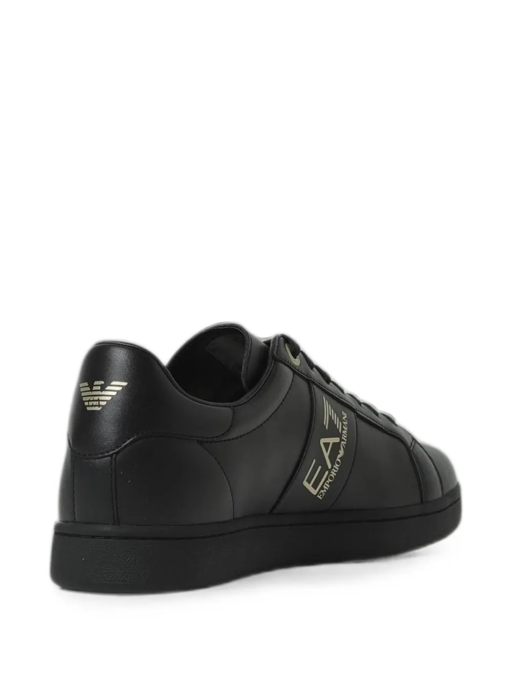 Ea7 Emporio Armani logo-print leather sneakers Zwart