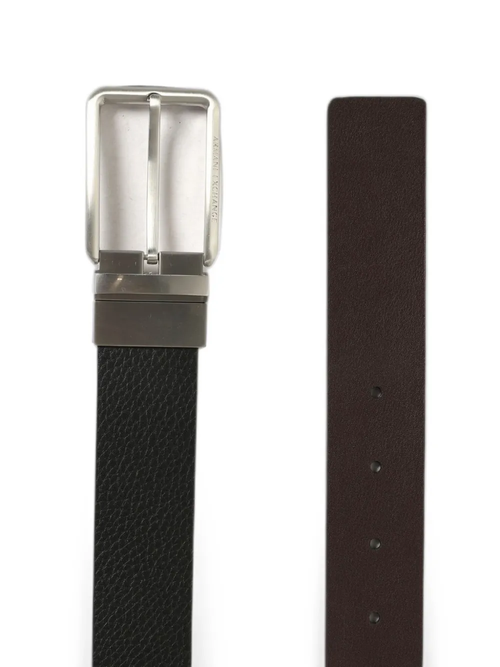 Emporio Armani Omkeerbare leren riem Zwart