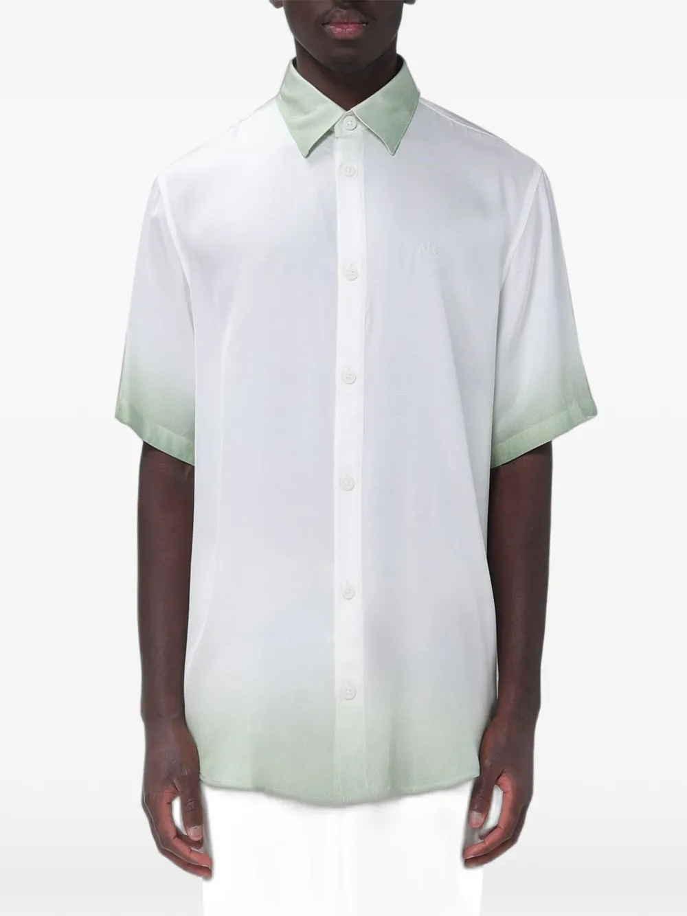 Emporio Armani ombré-effect short-sleeve shirt - Bianco