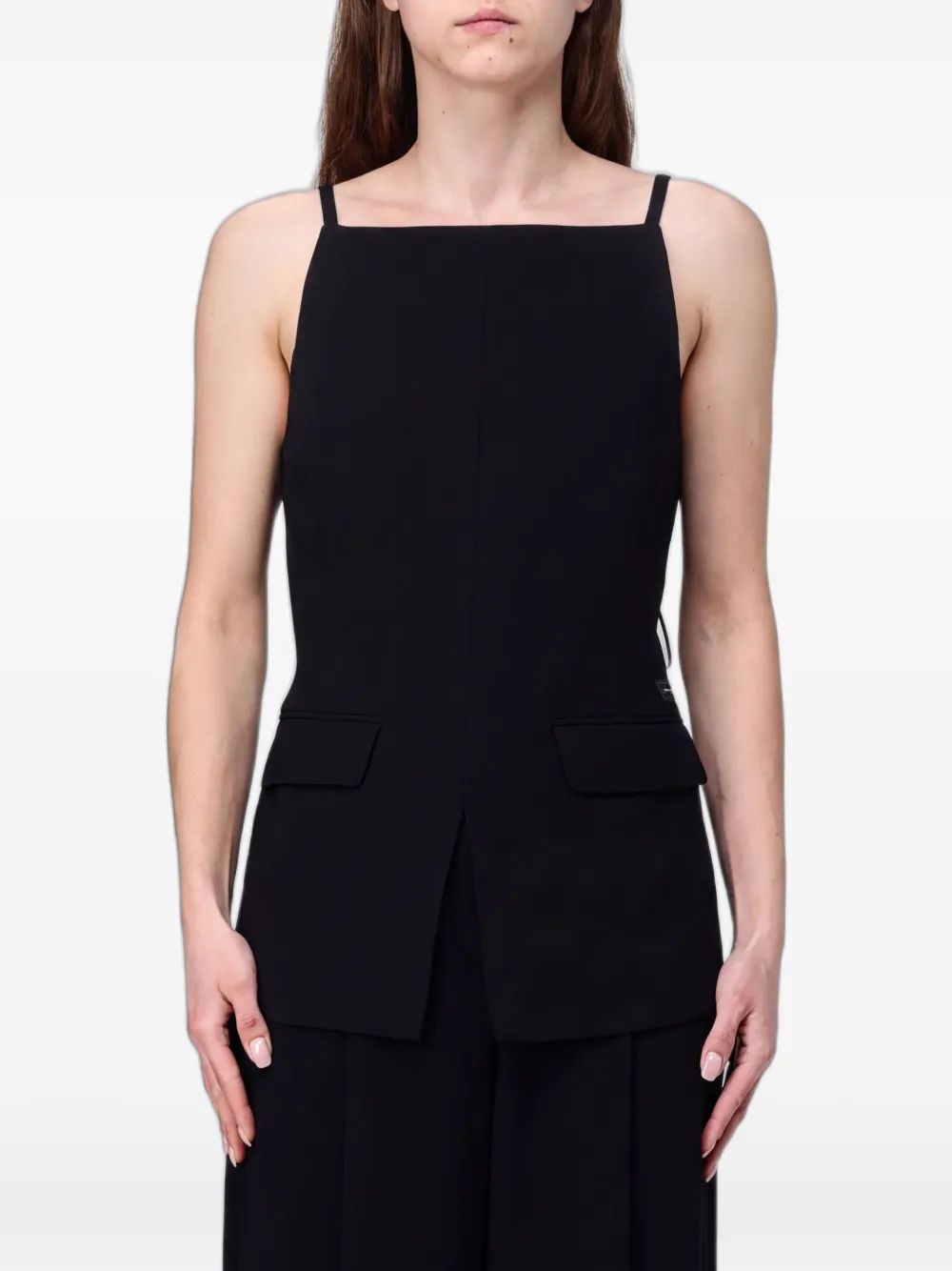 Emporio Armani Top con scollo quadrato - Nero