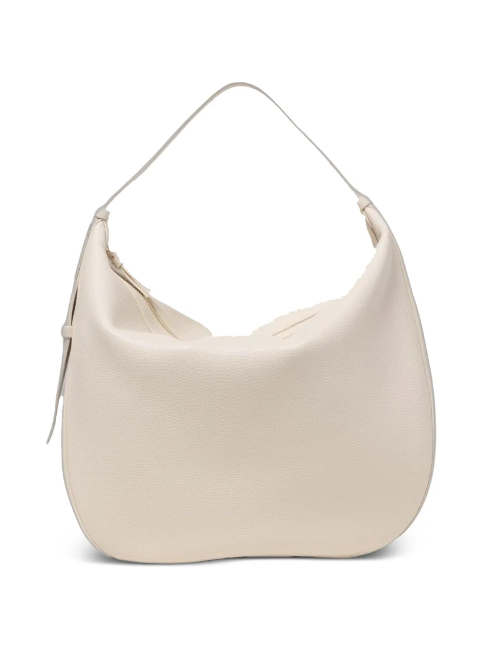 Emporio Armani pebbled logo-plaque shoulder bag - Bianco