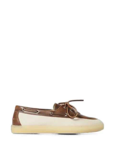 Copenhagen leather-trim boat shoes