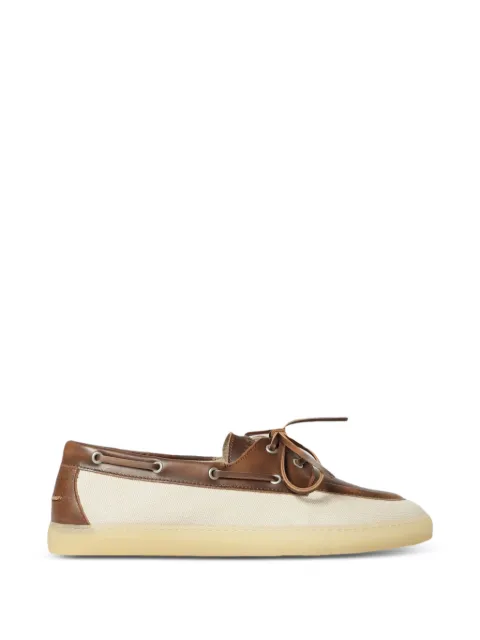 Copenhagen leather-trim boat shoes