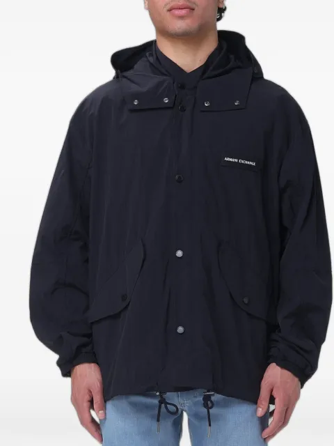 Armani Exchange logo-patch hooded jacket