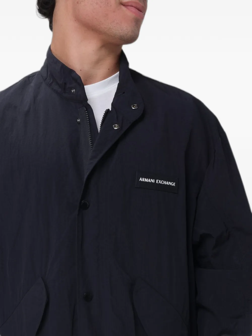 Armani Exchange Jack met capuchon en logopatch Blauw