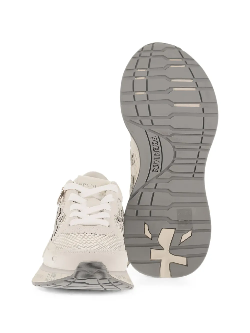 Premiata Lauryn glitter-effect mesh sneakers Wit