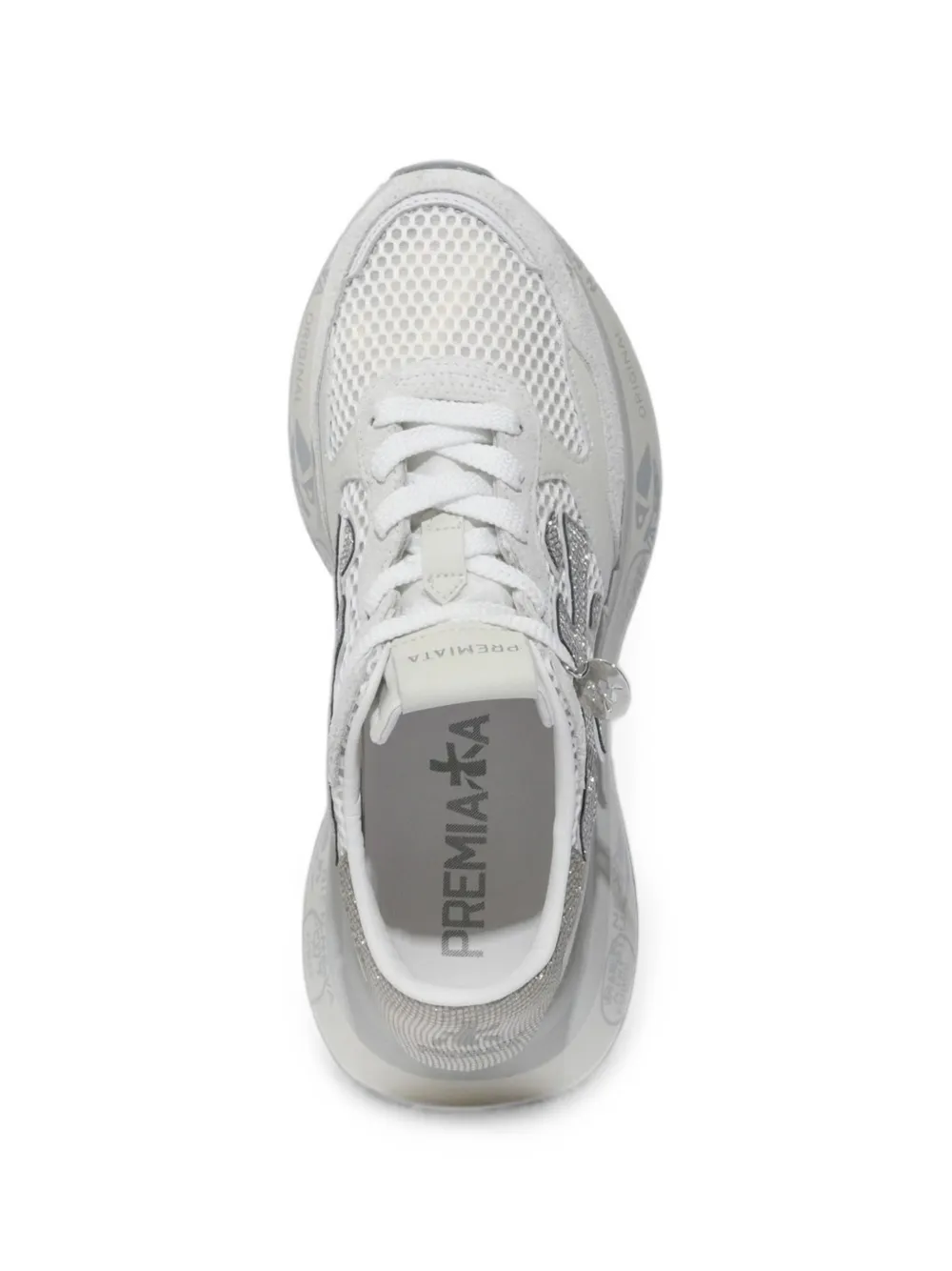 Premiata Lauryn glitter-effect mesh sneakers Wit