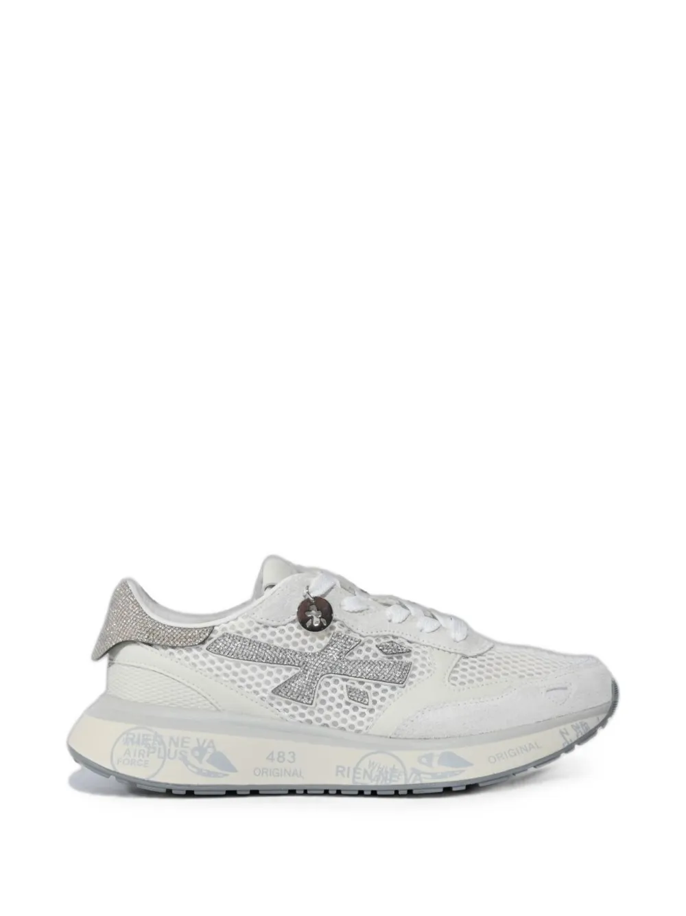 Premiata Lauryn glitter-effect mesh sneakers Wit